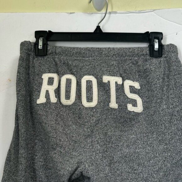 Roots Cotton Salt & Pepper Back Logo Pockets Cuff Sweatpant Track Pants Joggers - Picture 8 of 16